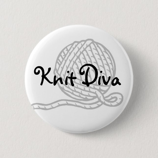 Knit Diva 6 Cm Round Badge (Front)