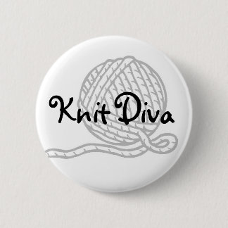Knit Diva 6 Cm Round Badge
