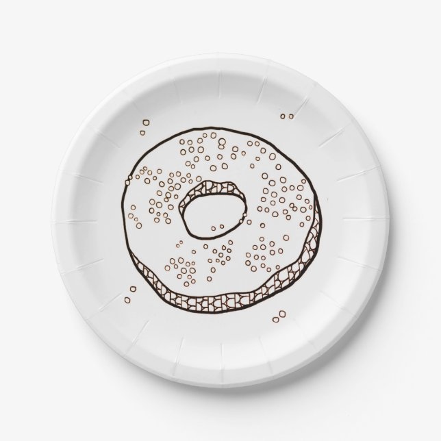 KNIT DONUT 7" Round Paper Plates (Front)