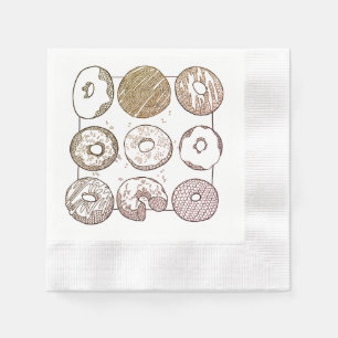 KNIT DONUTS Coined Cocktail Paper Napkins