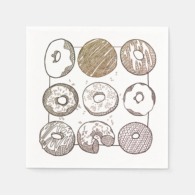 KNIT DONUTS Standard Cocktail Paper Napkins (Front)