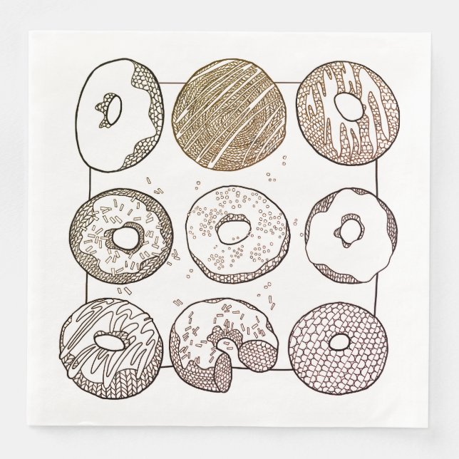 KNIT DONUTS Standard Dinner Paper Napkins (Front)