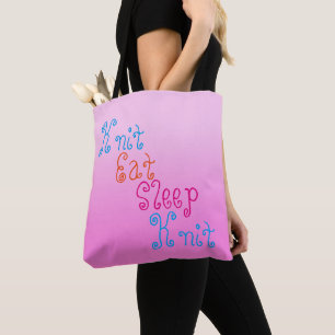 Knit Eat Sleep Knit - knitting project Tote Bag