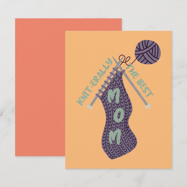 Knit-erally the Best Mum Card (Front/Back)