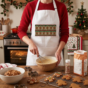 Knit Gingerbread Man Christmas Pattern Standard Apron