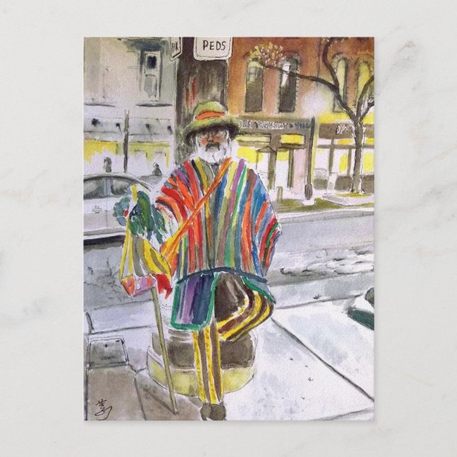 Knit Guy on Main St.  Ann Arbor, Michigan Postcard (Front)