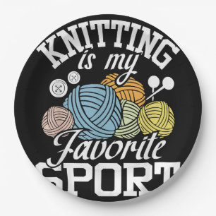 Knit Happens Funny Knitting Shirt Knitters Pride Paper Plate