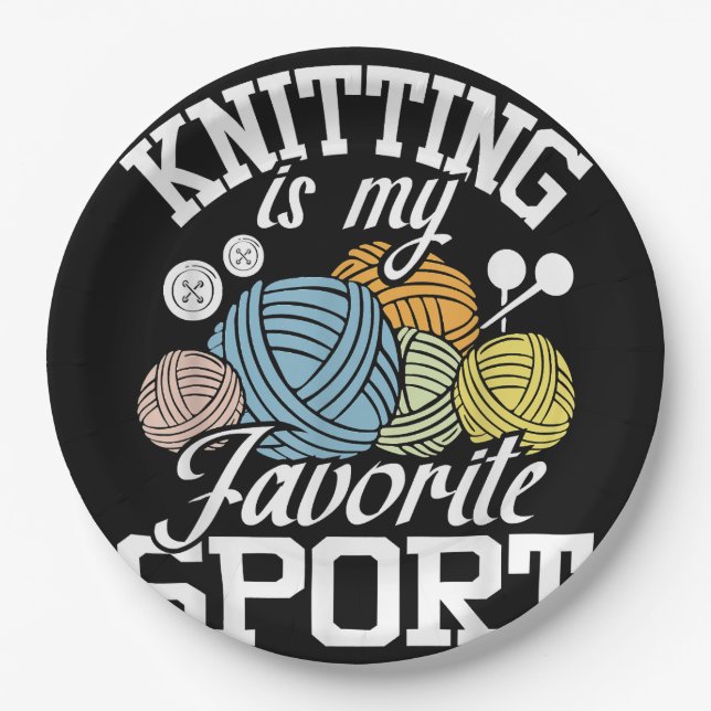 Knit Happens  Funny Knitting Shirt Knitters Pride  Paper Plate (Front)