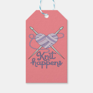 Knit Happens Funny Knitting Yarn Lover Design Gift Tags