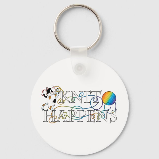 Knit Happens Key Ring (Front)
