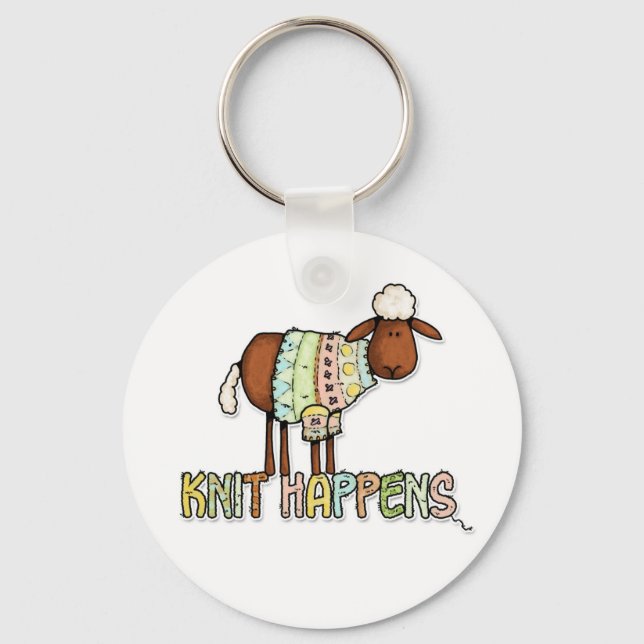 knit happens key ring (Front)