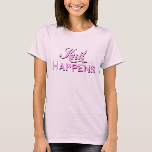 knit happens ladies tee (Front)