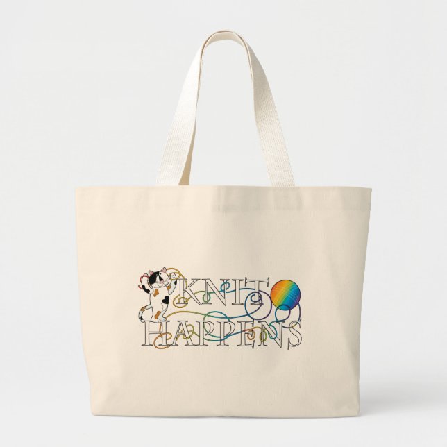 Knit Happens Large Tote Bag (Front)