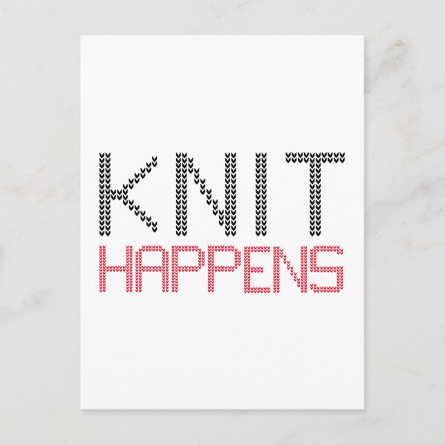 knit happens postcard (Front)