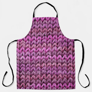 Knit Harmony: Purple Stripe Texture Apron