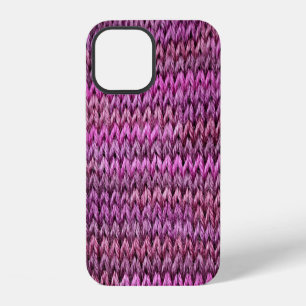 Knit Harmony: Purple Stripe Texture iPhone 12 Case