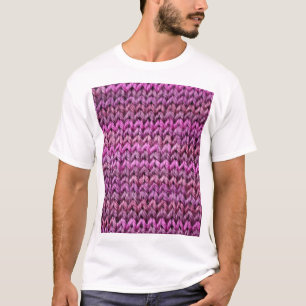 Knit Harmony: Purple Stripe Texture T-Shirt
