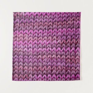 Knit Harmony: Purple Stripe Texture Tapestry