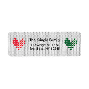 Knit Hearts Christmas Sweater Return Address
