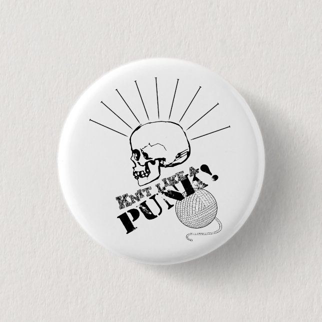 Knit Like a Punk button (Front)