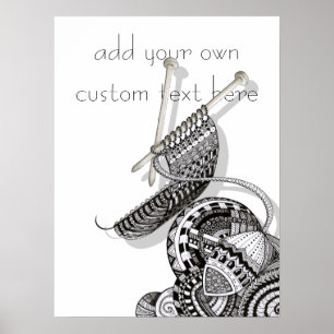 Knit One Doodle Art Poster