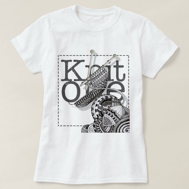 Knit One Doodle Art T-Shirt (Design Front)