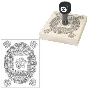 KNIT OVAL FRAME 4"x5" Rubber Stamp