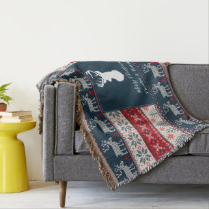 Knit Pattern Christmas Personalised Throw Blanket