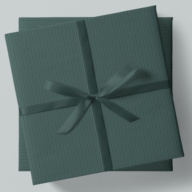 Knit pattern simple dark green Christmas holiday Wrapping Paper Sheet (Creator Uploaded)