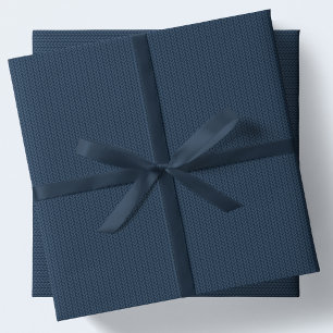 Knit pattern simple navy blue Christmas holiday Wrapping Paper Sheet