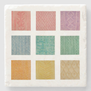 Knit patterned coasters