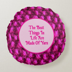 Knit Pink Crochet Pattern Crafty Love Yarn Round Cushion
