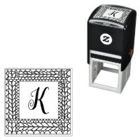 KNIT PURL 1.5" Square Self-Inking Stamp + Initial