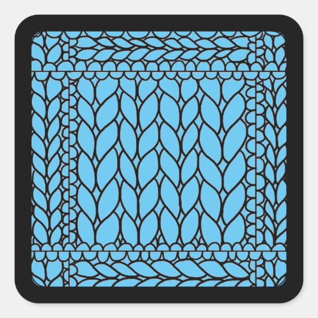 KNIT PURL BLUE Small Square Stickers II  (Front)