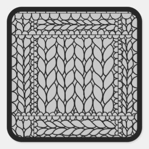 KNIT PURL GRAY Large Square Stickers II