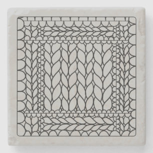 KNIT PURL GRAY Marble Stone Coaster 