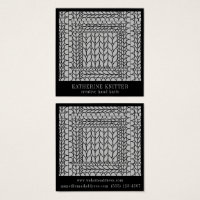 KNIT PURL GRAY Square Business Card II