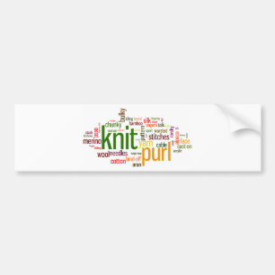 Knit Purl Knitting Lexicon for Knitters Bumper Sticker