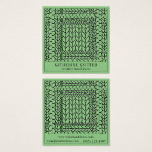 KNIT PURL SAGE Square Business Card