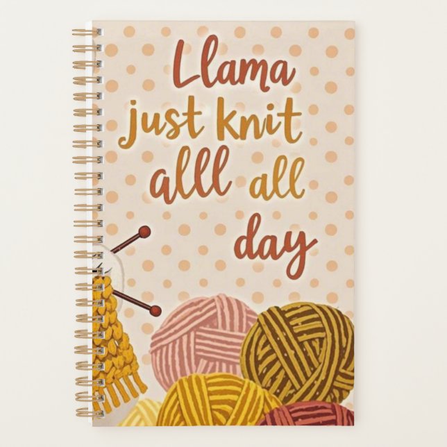  Knit scarf and holding knitting needles  Planner (Front)