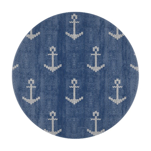 Knit Sea Anchor Cutting Board (Front)