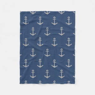 Knit Sea Anchor Fleece Blanket
