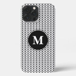 Knit Stitch Crafts White Monogram iPhone Case