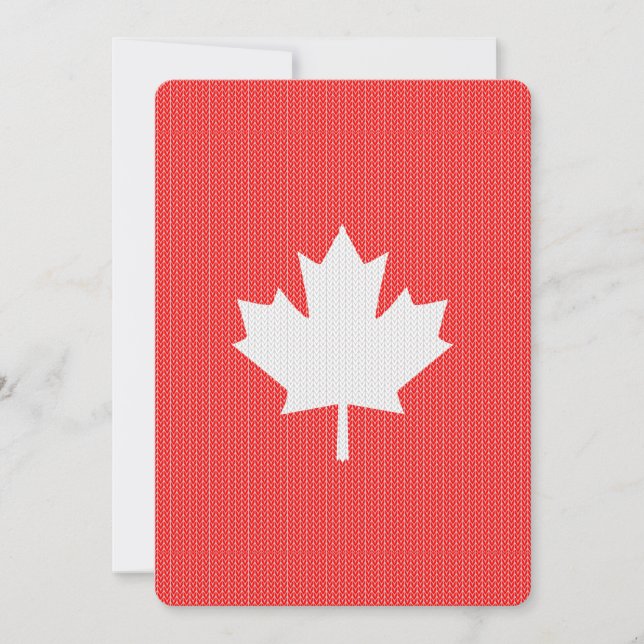 Knit Style Maple Leaf Knitting Motif (Front)