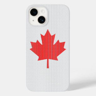 Knit Style Maple Leaf Knitting Motif Case-Mate iPhone 14 Case