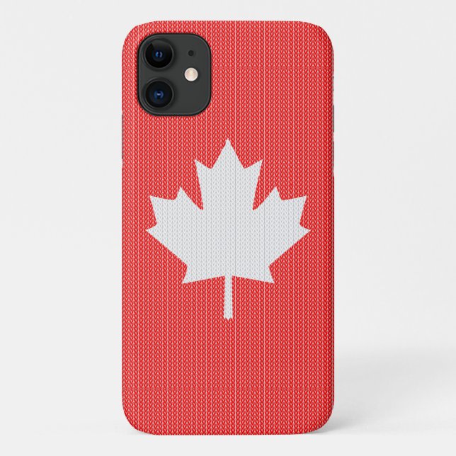 Knit Style Maple Leaf Knitting Motif Case-Mate iPhone Case (Back)