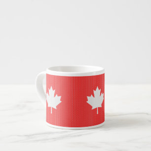 Knit Style Maple Leaf Knitting Motif Espresso Cup