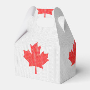 Knit Style Maple Leaf Knitting Motif Favour Box