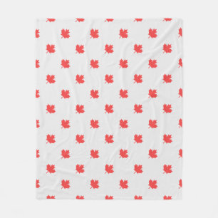 Knit Style Maple Leaf Knitting Motif Fleece Blanket