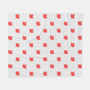 Knit Style Maple Leaf Knitting Motif Fleece Blanket